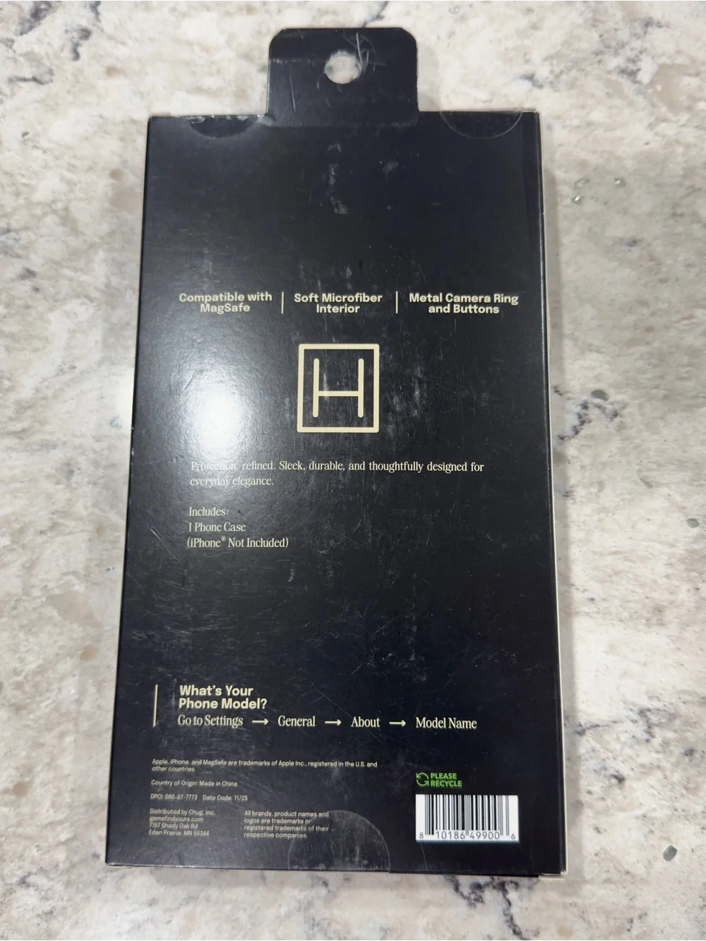 New Hello Lux iPhone 16 Plus Pebbled Blue Cabana Stripe Phone Case